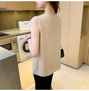 8512 #   女式衬衫 夏季无袖白色 Blusas Mujer 女式衬衫 2026 V 领雪纺衬衫 上衣 女式衬衫 - Product Image 6