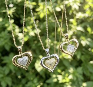 Collar con Colgante de Corazón Abierto Chapado en Oro de 18K, 3 Estilos, Cadena de Cuerda Trenzada con Dije de Corazón, Joyería de Moda para Mujer al por Mayor - Product Image 4