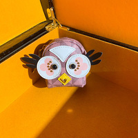 Porte-monnaie en cuir de luxe avec motif de hibou d'anime, porte-clés, organiseur de rouge à lèvres, mini portefeuille, étui pour filles, rangement de maquillage de voyage
