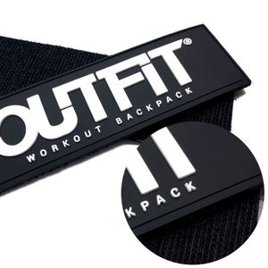 Customized Rubber 3D Logo Label <b>PVC</b> Embossed Engraved Rubber Patch With Hook Backing - Product Image 2