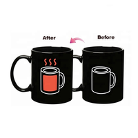 Magic Mugs taza que cambia de calor de Color, taza de café negra para la venta al por mayor personalizada