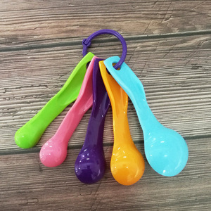 Colorful Measuring Spoon Set 5 Pc Plastic Graduated Kitchen Baking Tools Food Grade - Product Image 4