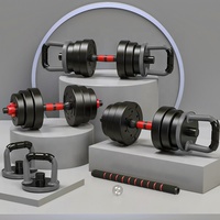 PINJIAN Set de gimnasio 4 en 1 ecológico para fitness, levantamiento de pesas, barra de pesas y mancuernas ajustables, ideal para el hogar.