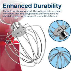 Fouet en acier inoxydable pour batteur sur socle KitchenAid, pour fouetter le beurre et la crème - Product Image 4