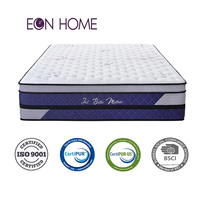 Matelas à ressorts ensachés en bambou à double oreiller matelas en mousse à mémoire de forme massage orthopédique hybride matelas à ressorts simple bonnel