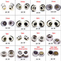 Connecteurs magnétiques Pogo Pin à ressort pour PCB, mâles et femelles, circulaires, 4, 5, 6, 8, 10, 11 mm, 5V2A, pour batterie USB, personnalisables en or
