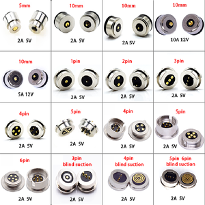 ขั้วต่อแบบสปริงแม่เหล็ก Pogo Pin สำหรับแบตเตอรี่ USB แบบกลม ขนาด 4 5 6 8 10 11 มม. 5V2A แบบตัวผู้และตัวเมีย สำหรับงาน PCB - Product Image 2