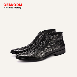 Bottes montantes pour hommes sur mesure OEM en cuir de vachette imperméable, rehaussantes, à fermeture éclair, pour un look tendance à bout pointu - Product Image 1