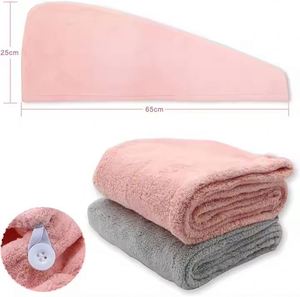 Serviette de cheveux triangulaire en microfibre brodée avec logo personnalisé, super absorbante, séchage rapide, torsadée, pour la maison, l'hôtel, le spa - Product Image 2