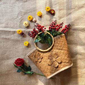 Sac fourre-tout en fibre de coco fait à la main / Sac d'été en fibre de coco / Sac de plage haut de gamme Krystal (+84 587 176 063) - Product Image 3