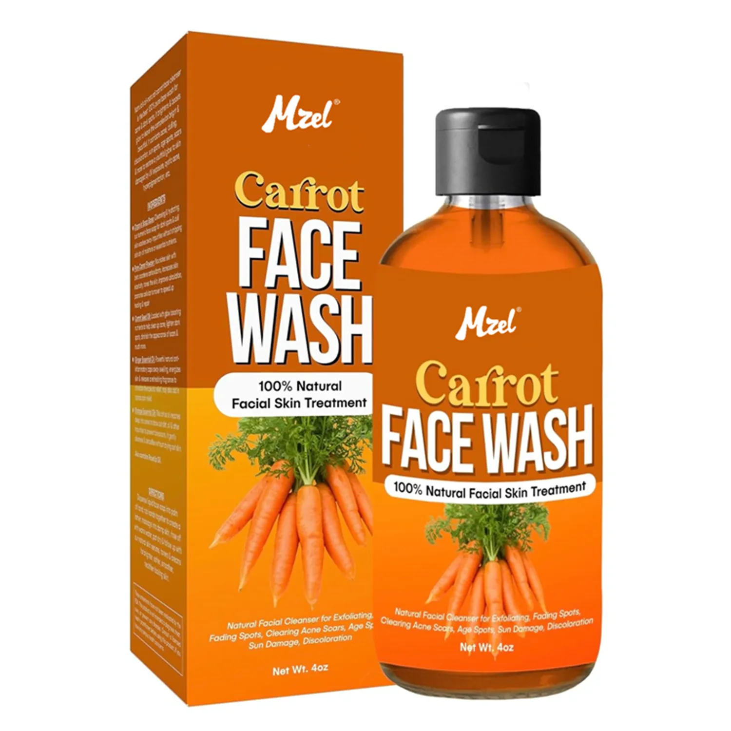 Karotte-Gesichtswäsche zur Haut aufhellung natürliche Karotte-Flüssigseife für Flecken auf Gesicht, Körper, Hals, Unterarm