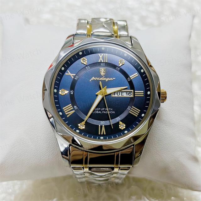 Poedagar 615 New Arrivals Fashion Luxury Men Watch Reloj Stainless Steel Wristwatch Waterproof Luminous Quartz Watches for Men