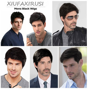 YIMANEILI venta al por mayor corto Negro hombres <span class=keywords><strong>peluca</strong></span> natural recto sintético masculino pelucas <span class=keywords><strong>Cosplay</strong></span> Halloween <span class=keywords><strong>peluca</strong></span> - Product Image 5
