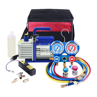 Kit de réfrigération A/C Pompe à vide d'air 4CFM R134a R410A R22 Manomètre détecteur de fuite Outils A/C pour le service de climatisation