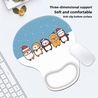 Tapis de souris de bureau en caoutchouc à thème de Noël, à récupération lente, avec repose-poignets pour clavier, résistant aux taches, en stock