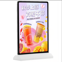 Boîte à lumière double face A4 personnalisée, cadre d'affiche, affichage publicitaire de bureau en aluminium fin avec alimentation par batterie