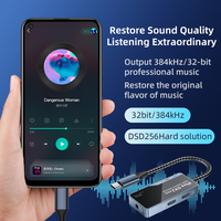 Adaptador de amplificador de oído de Audio de música Digital DAC de tipo C a 3,5mm, convertidor de carga rápida multifuncional PD 60W, concentrador de 32 bits/384Khz