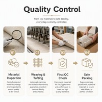 Textured Cream Solid Color Living Room Carpet Custom Nordic Plain Area Rug Non-slip Wear-resistant Noise-reducing Polyester OEM