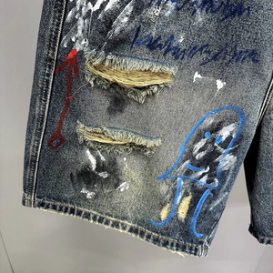 Shorts de Mezclilla de Alta Calidad para <span class=keywords><strong>Hombre</strong></span>, Diferentes Estilos, Ropa Urbana de Verano, Jeans Holgados, Shorts de Mezclilla Rotos - Product Image 5
