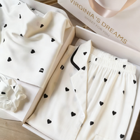 Pyjama en soie glacée pour femmes printemps et automne, manches longues, style minimaliste français, ensemble de vêtements de maison, vêtements de nuit confortables