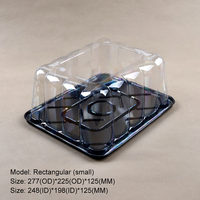 1/8 1/4 1/2 grande boîte d'emballage de gâteau en plastique Transparent clair carré rondeur dôme couvercle jetable en relief PS PET emballage alimentaire