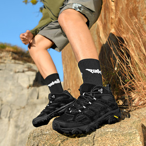 Sepatu Hiking Unisex Mid Top Bahan Suede Mesh Bernapas untuk Trekking dan Jalan <span class=keywords><strong>Gunung</strong></span> di Luar Ruangan - Product Image 6