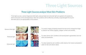 Escáner de piel aprobado por la CE/dispositivo de cuidado facial de comprobación de IA 3D/máquina de belleza de comprobación de problemas faciales - Product Image 6