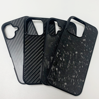 Vente en gros de coque de téléphone en fibre de carbone noire brillante de luxe pour iPhone 16 16 Plus 16 Pro Max 17 Air