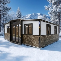 Serre extensible ZhuDuo ECH-WB-004 - Maison préfabriquée modulaire respirante au design moderne avec revêtement en pierre et finition dorée