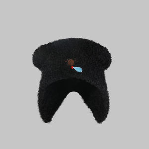 Gorro <span class=keywords><strong>de</strong></span> mujer con orejas <span class=keywords><strong>de</strong></span> <span class=keywords><strong>gato</strong></span>, gorros <span class=keywords><strong>de</strong></span> punto trenzados <span class=keywords><strong>de</strong></span> ganchillo, gorro cálido <span class=keywords><strong>de</strong></span> invierno con orejas <span class=keywords><strong>de</strong></span> oso <span class=keywords><strong>de</strong></span> peluche con logotipo bordado - Product Image 3