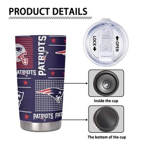 Vaso Térmico de Acero Inoxidable de los New England Patriots, Taza de Viaje de Fútbol Americano, Regalo de Navidad, Personalizado, Venta al Por Mayor - Product Image 3