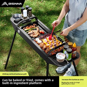 Griglia per Barbecue Domestica e da Esterno, <span class=keywords><strong>Set</strong></span> Completo per Kebab e Carne, Pieghevole e Portatile, Modello 2025 SK276 4,5kg - Product Image 2