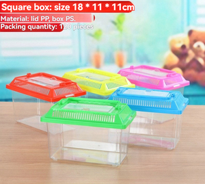 Mini Acquario in Plastica Trasparente <span class=keywords><strong>per</strong></span> Animali Domestici, Vaschetta Quadrata <span class=keywords><strong>per</strong></span> Meduse, Pesci Rossi e <span class=keywords><strong>Tartarughe</strong></span> - Product Image 6