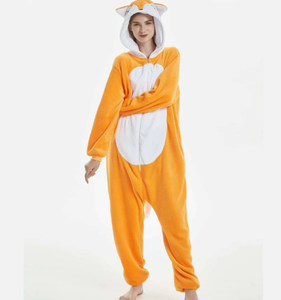 Nouveau pyjama en flanelle jaune à motif de girafe, pyjama une pièce pour hommes et femmes, adapté à la tenue à domicile - Product Image 4