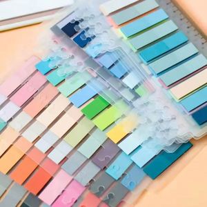 1400 Sheet Pet Self-Adhesive Sticky Notes 7 Styles with Index Tabs/Divider Morandi Color Fresh Memo <b>Pad</b> Label Sticker - Product Image 2