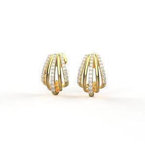 Avarta 18K Gold Lab Grown Linear Lab Grown Diamond Pendientes Niñas para niños y mujeres Producto a granel al por mayor para niñas y mujeres - Product Image 3