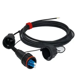 Manufacturing Round Fiber Optic Cable Patch Cord/fiber pigtail With Waterproof LC DX Connector Compliant With Fullaxs 15m