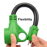 30 Amp ke 110 Volt RV kabel adaptor, NEMA 5-15p ke NEMA TT-30R adaptor daya listrik dengan indikator daya LED, ETL terdaftar