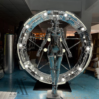 Sculpture d'art lumineuse en forme de robot de grande taille pour vitrine de boîte de nuit, décoration pour événement pop-up de marque, entrée