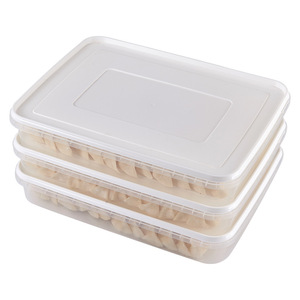 Dumpling Box Food <b>Storage</b> <b>Container</b> Rectangle L Size With <b>Plastic</b> Lid Airtight Quick Freezing For Kitchen Refrigerator Use - Product Image 1