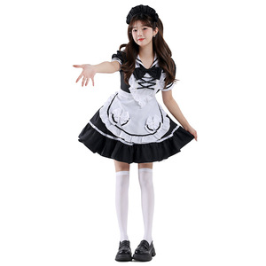 Maid Costume Women Black <b>White</b> Dress With <b>Apron</b> And Hat Anime Cosplay Outfit Adult Size Lingerie Set - Product Image 3