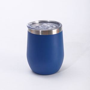 Gobelet à vin isotherme en acier inoxydable à double paroi personnalisé de 12 oz avec couvercle pour café, bière et vin - Anti-fuite - Product Image 4