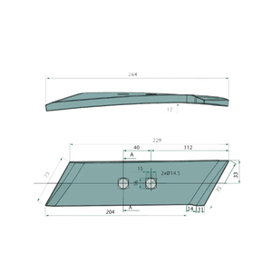 Punta <span class=keywords><strong>de</strong></span> <span class=keywords><strong>Arado</strong></span> <span class=keywords><strong>de</strong></span> 2 Orificios, Acero al Manganeso <span class=keywords><strong>de</strong></span> Alta Dureza, Piezas <span class=keywords><strong>de</strong></span> Repuesto para Tractor Agrícola - Product Image 2