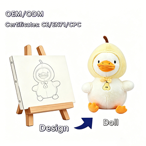 Peluche a forma di anatra ricamata super morbida, giocattolo di peluche per bambini, decorazione per la camera da letto, regalo di compleanno e festività, all'ingrosso - Product Image 1