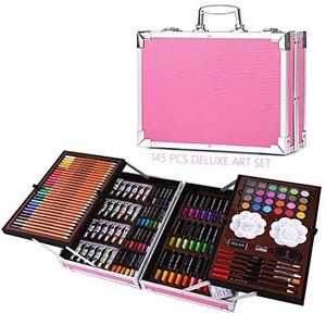 LISI professionale custodia in alluminio porta Deluxe Art Set 145 pezzi artigianato disegno pittura Kit regali per adulti bambini artisti - Product Image 1
