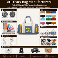 Sac de sport OEM grande capacité en tissu Oxford imperméable avec compartiment sec/humide et pochette pour bagage, léger pour l'entraînement, le sport et les voyages
