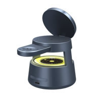 Soporte para Teléfono con Altavoz Multifuncional de 5-10W, Estación de Carga Inalámbrica USB, Lámpara Nocturna de Escritorio, Plástico, para Hogar/Oficina, Regalo
