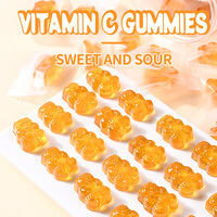 Bonbons Gommeux Halal Certifiés OEM ODM en Forme d'Ours, Sucrés et Acidulés, à la Vitamine C, Goût Orange, Moelleux et Fruités, Vente en Gros, Fabricant Chinois