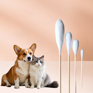 Hisopos de algodón extra largos de una sola cabeza Jiale para el cuidado de oídos y ojos de perros y gatos - Product Image 1