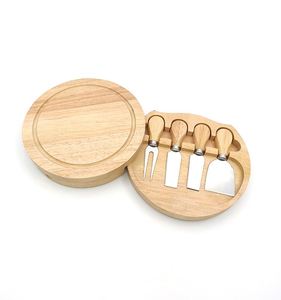Nouvel ensemble d'accessoires de cuisine en bois au design tendance, planche à fromage ronde en bois avec couteaux, vente en gros - Product Image 2